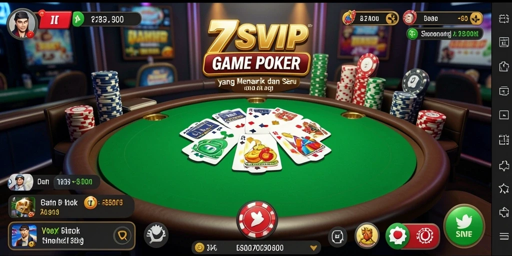 Tampilan gameplay Poker yang mengasyikkan di 7SVIP.