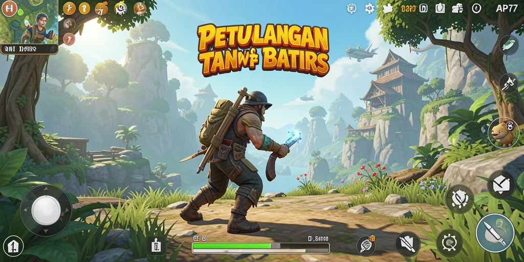 Screenshot gameplay Open World API77 menampilkan eksplorasi yang dinamis.