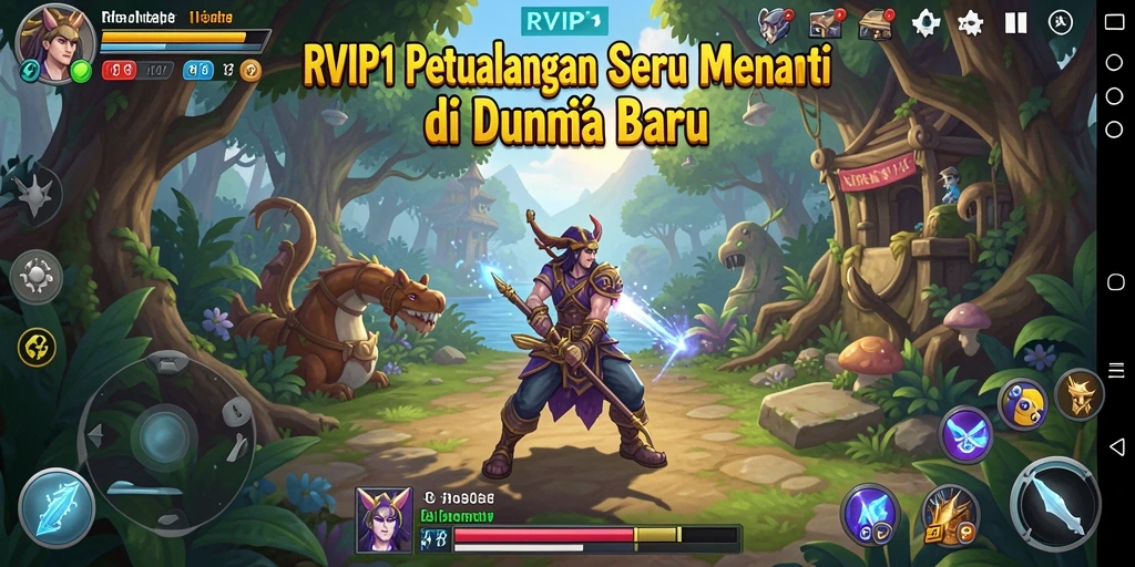 Screenshot RVIP1 menampilkan momen epik dalam permainan petualangan.